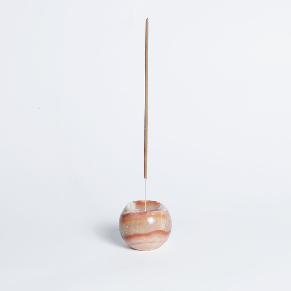 Gemstone sphere incense holder - Onyx Crema