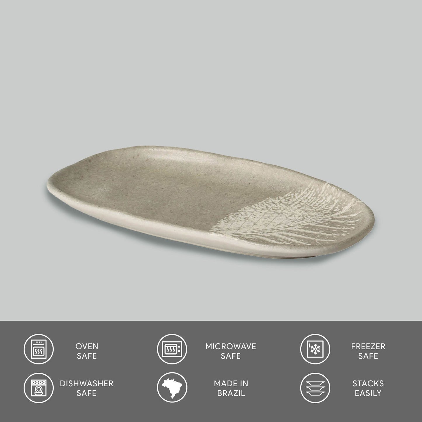 Shallow Organic Oval Platter Small Set of 4