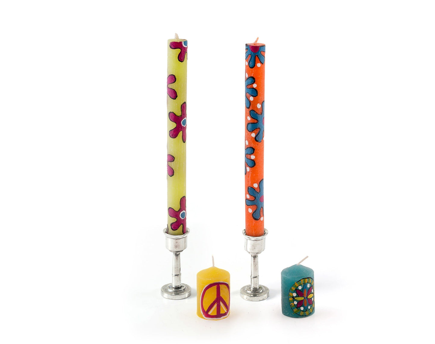 Hippie Painted Candles