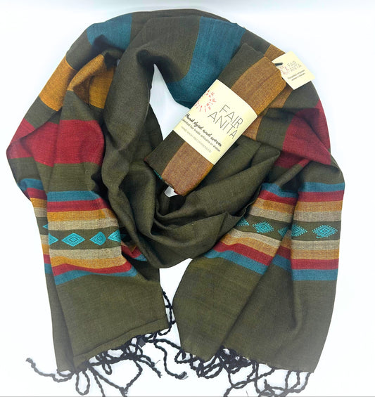 Primary Adjacent Woven Scarf