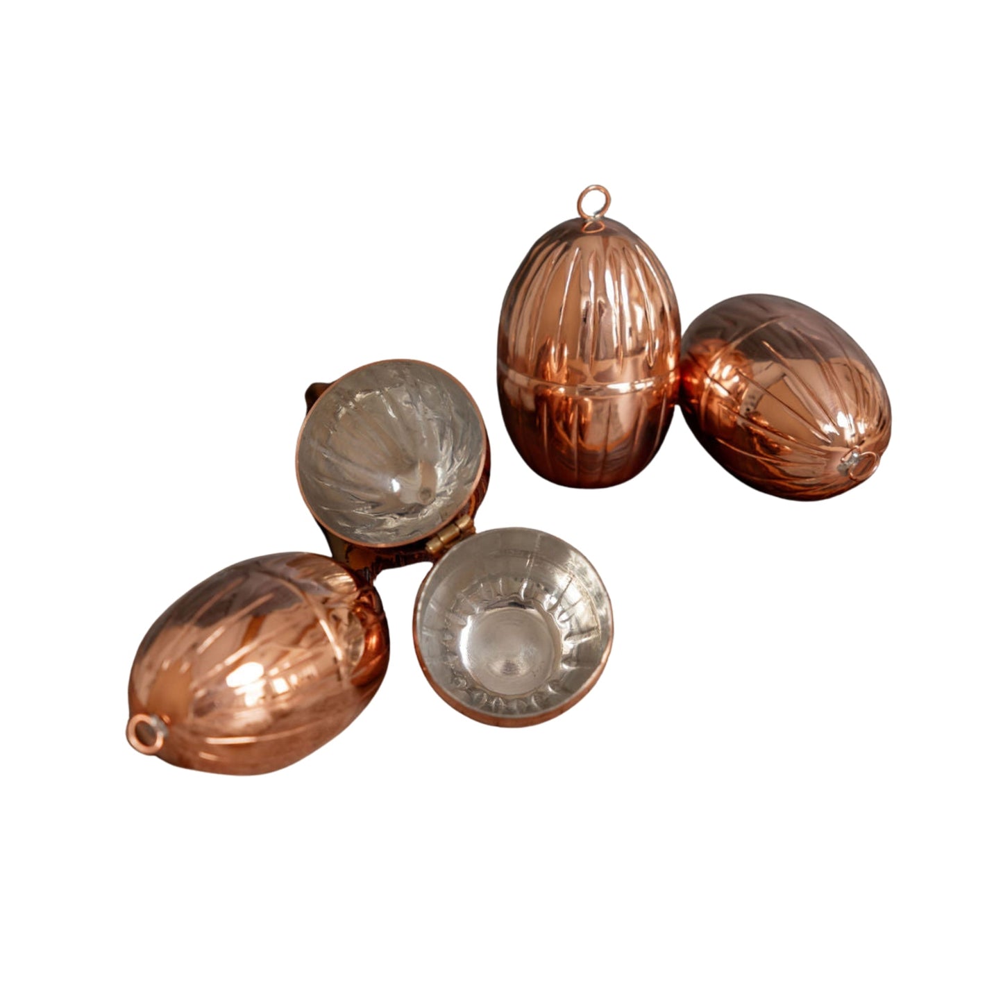 CMK Vintage Inspired Copper Handmade Egg Ornaments (Set of 2 or 4)