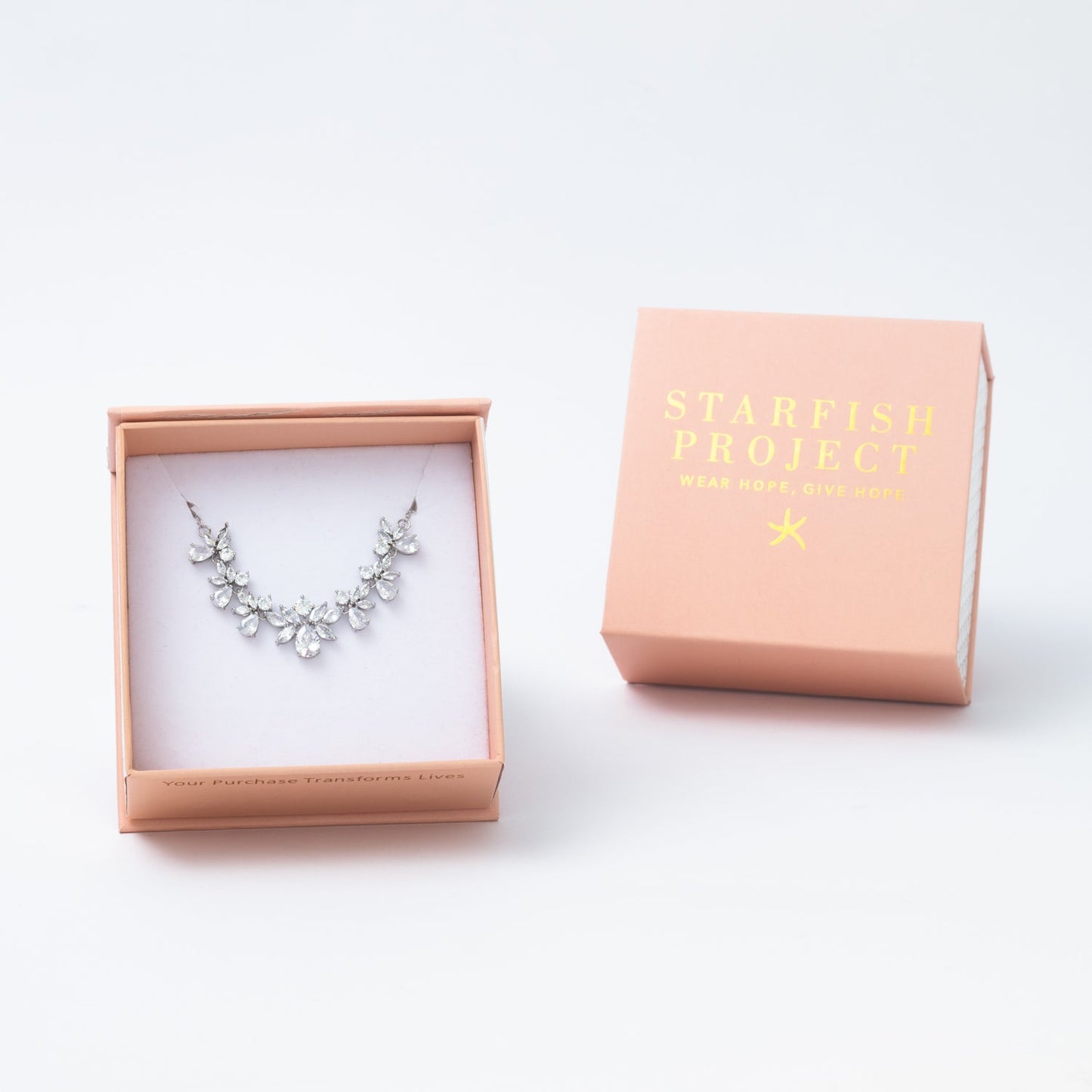 Glittering Garland Platinum and Zircon Necklace