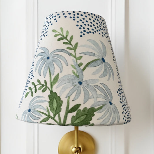 Blue Floral Sconce Shade in Pearl's Bouquet