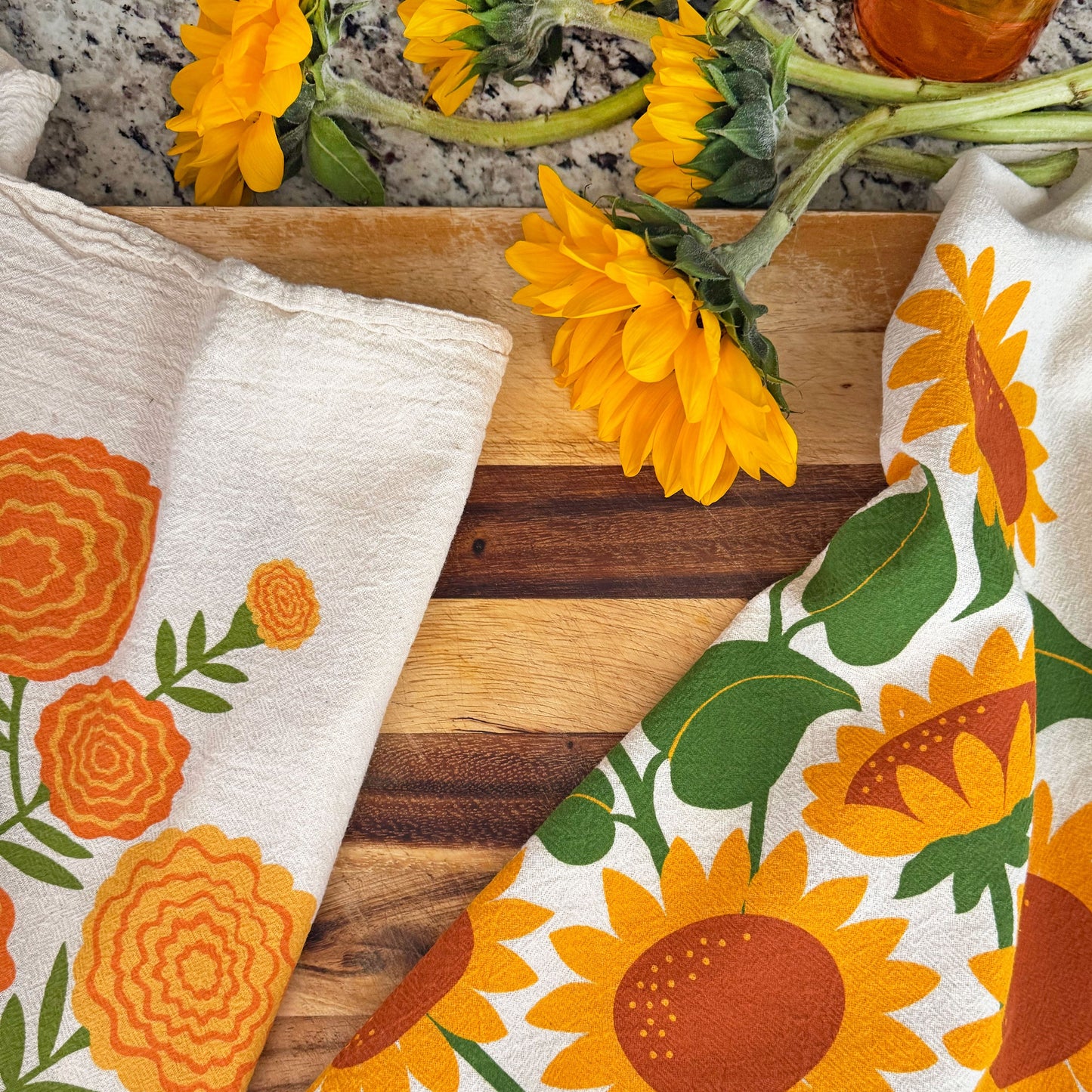 Marigolds Dish Towel
