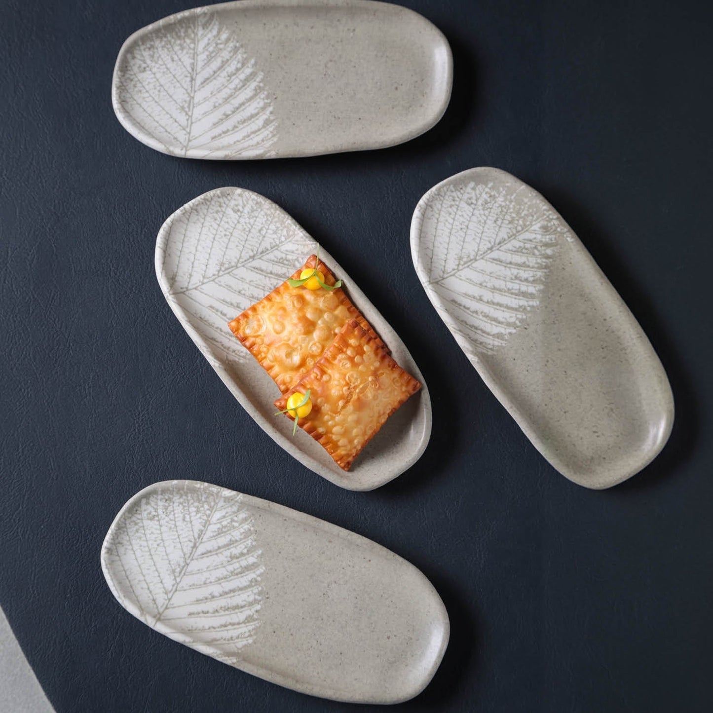 Shallow Organic Oval Platter Mini Set of 4