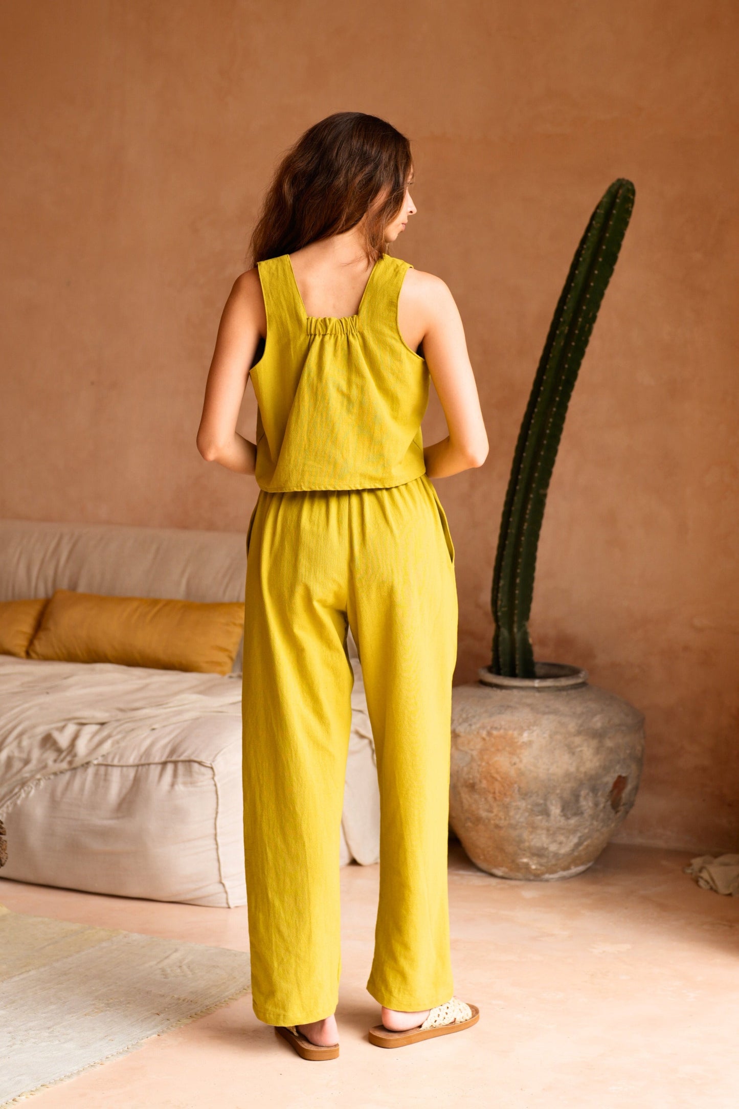 Becca Linen Pants in Lemongrass