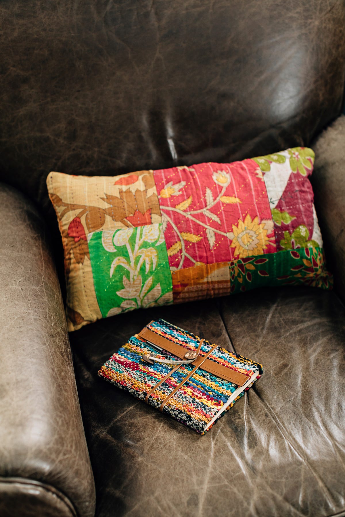 Sari & Leather Travel Journal