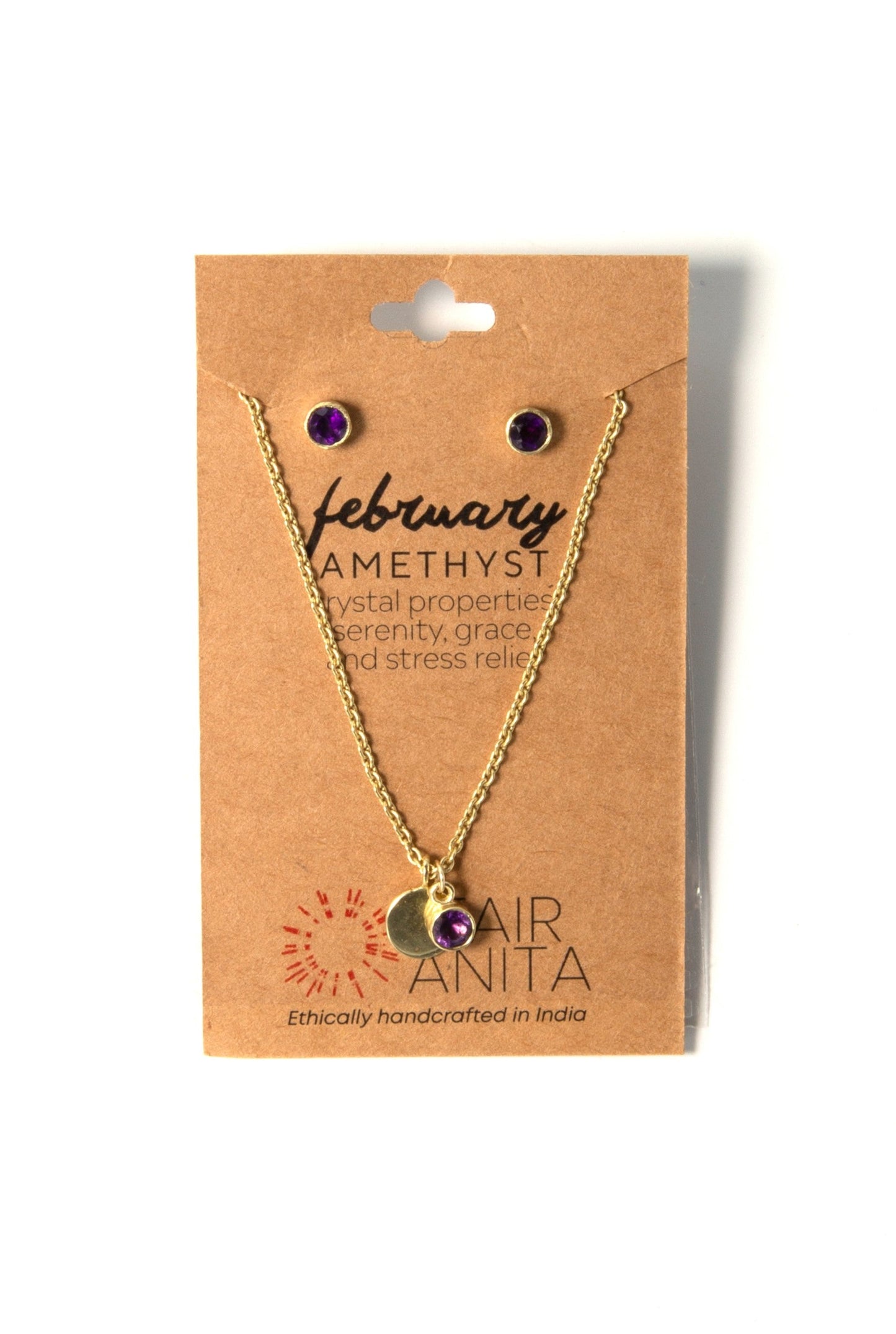 Birthstone Crystal Necklace and Earring Set