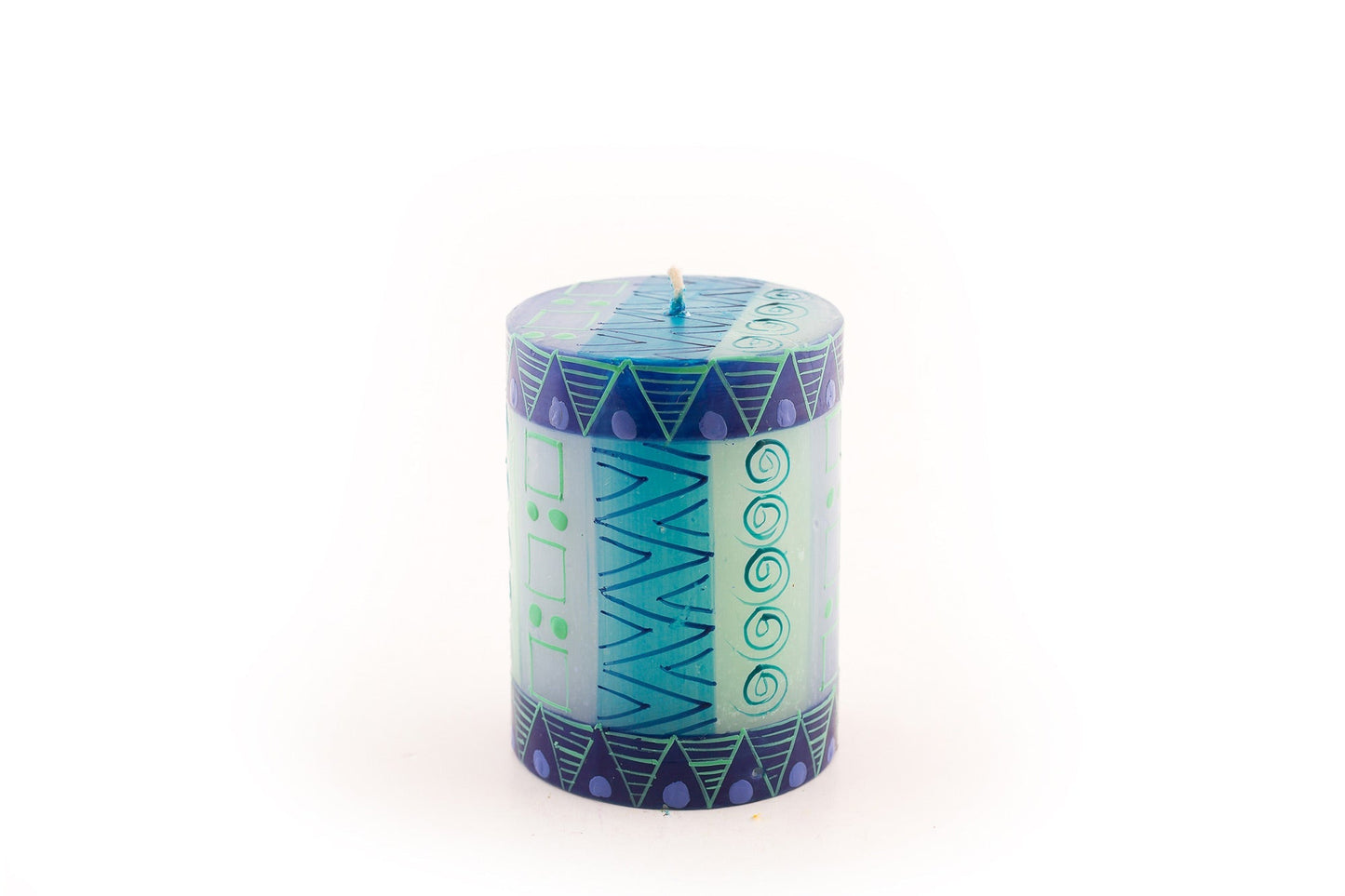 Blue & Green Painted Candles