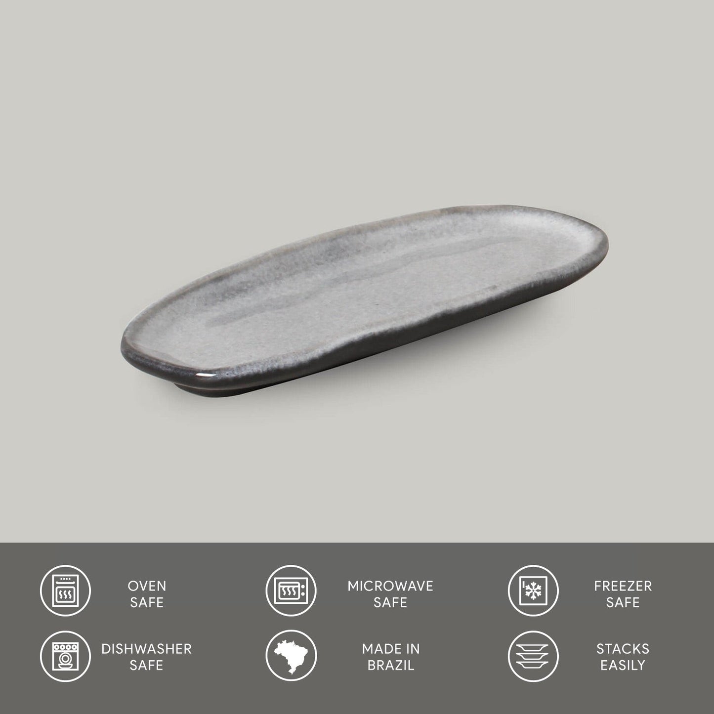 Shallow Organic Oval Platter Mini Set of 4