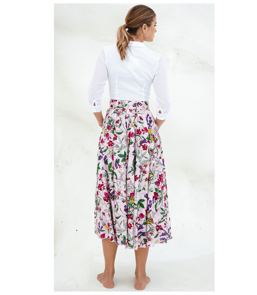 Aster Skirt Light Nude Midi Skirt