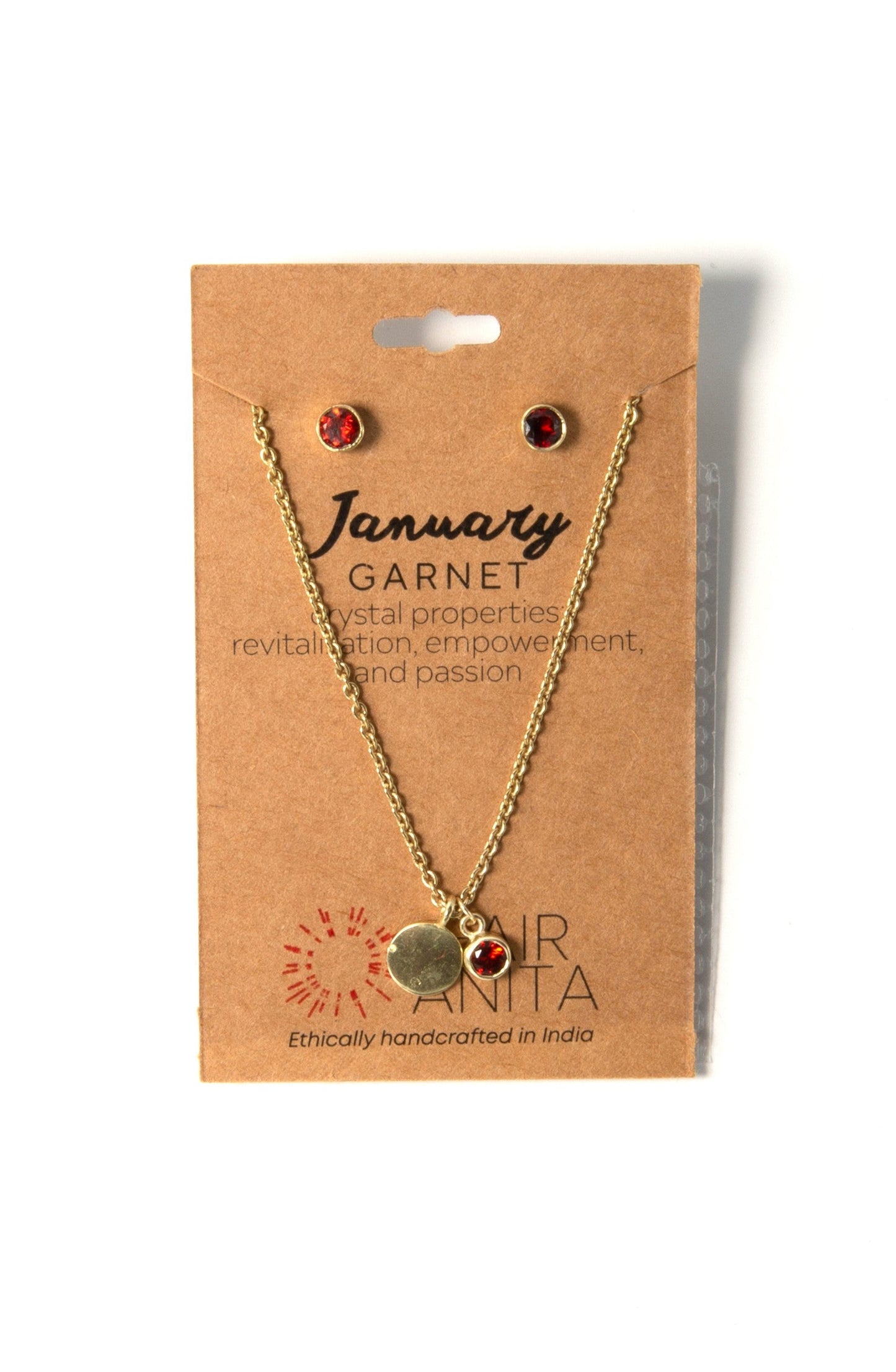 Birthstone Crystal Necklace and Earring Set