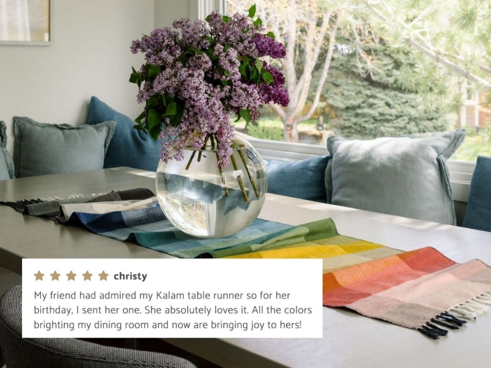 Kalam Handwoven Ethiopian Cotton Table Runner