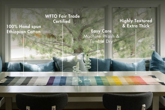 Kalam Handwoven Ethiopian Cotton Table Runner