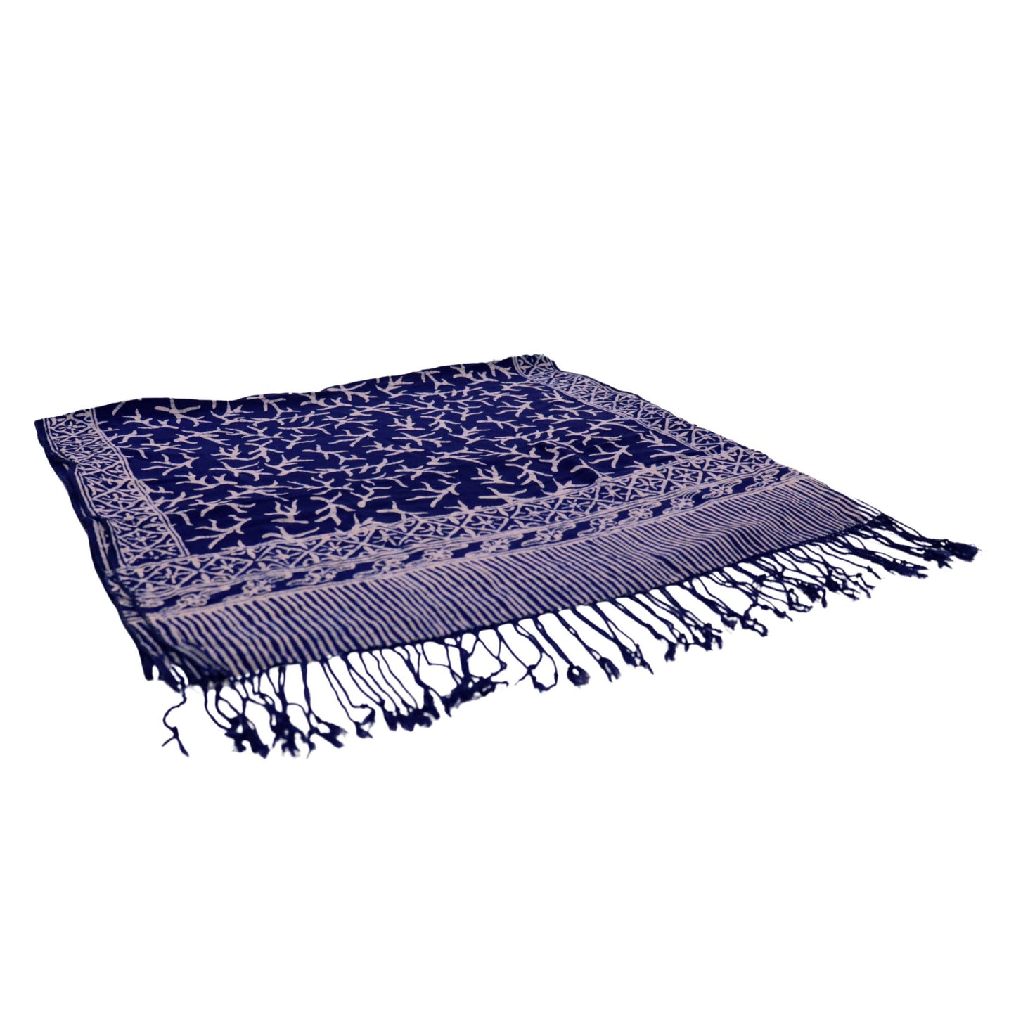 Handmade Batik Scarf - Soft Cotton - Mark, Blue