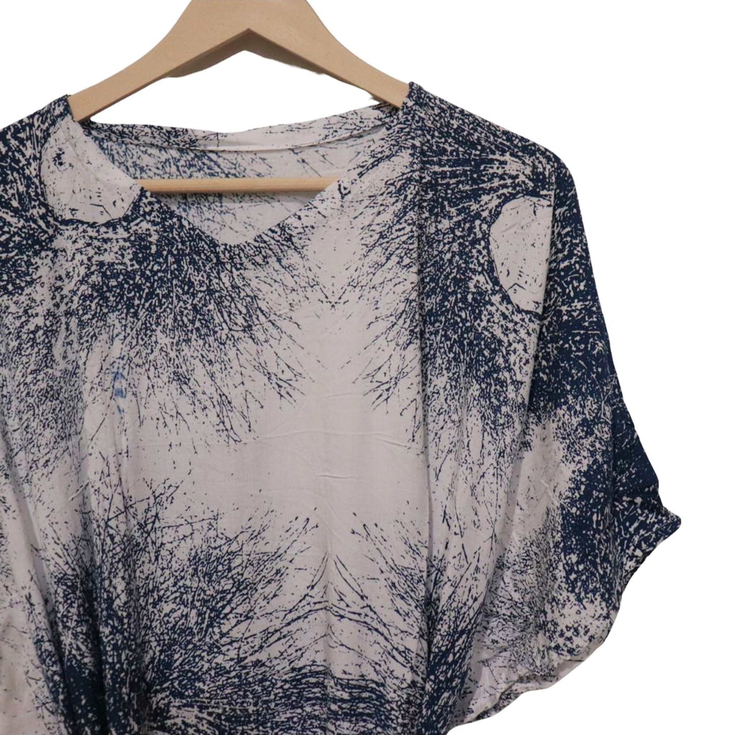 Hand Dyed Kaftan Dress Rayon Vegan Eco-friendly Material, Maxi, Long, Vine Navy