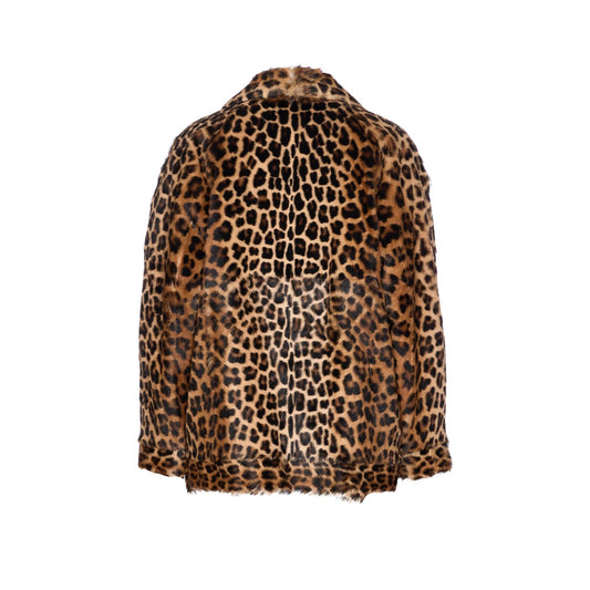 Saint Laurent Women Leopard Print Fur Jacket