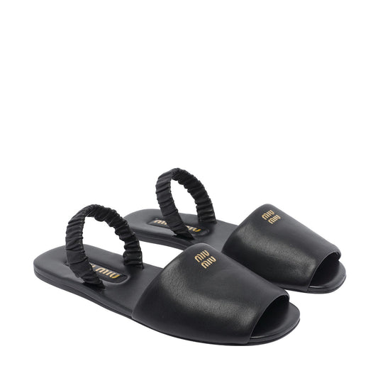 Miu Miu Women Logo Ruches Sandals