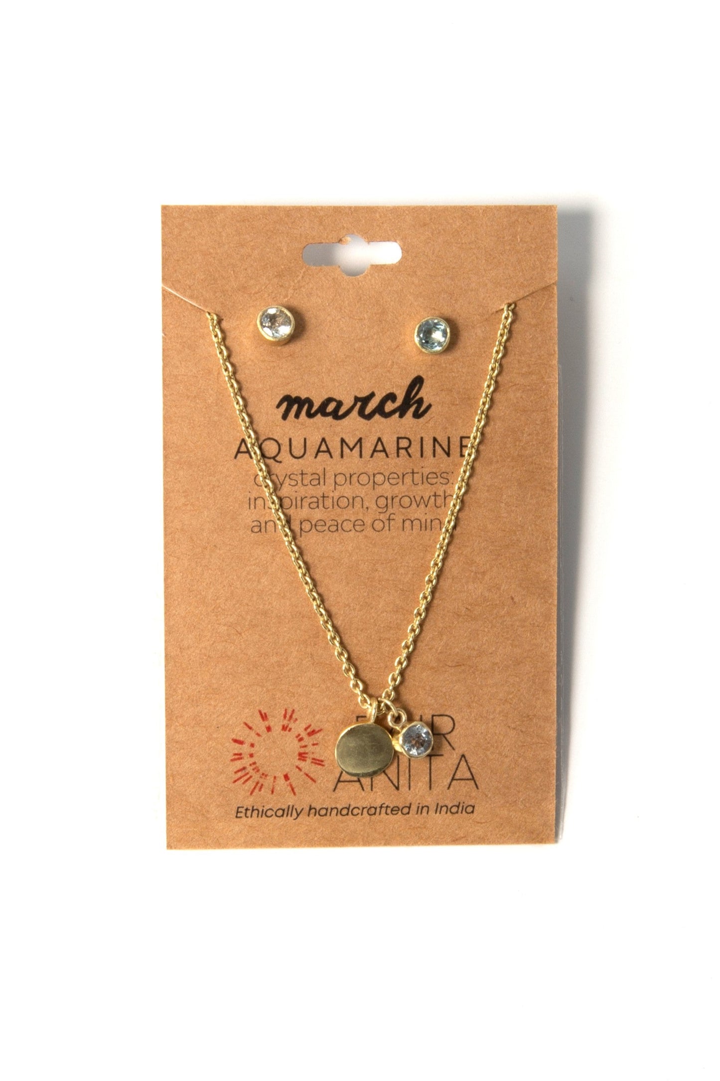 Birthstone Crystal Necklace and Earring Set