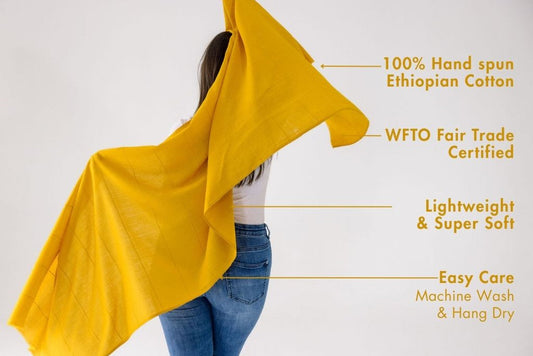 Maraki Handwoven Ethiopian Cotton Shawl