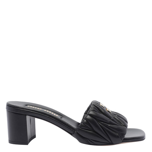 Miu Miu Women Matelasse' Leather Slides