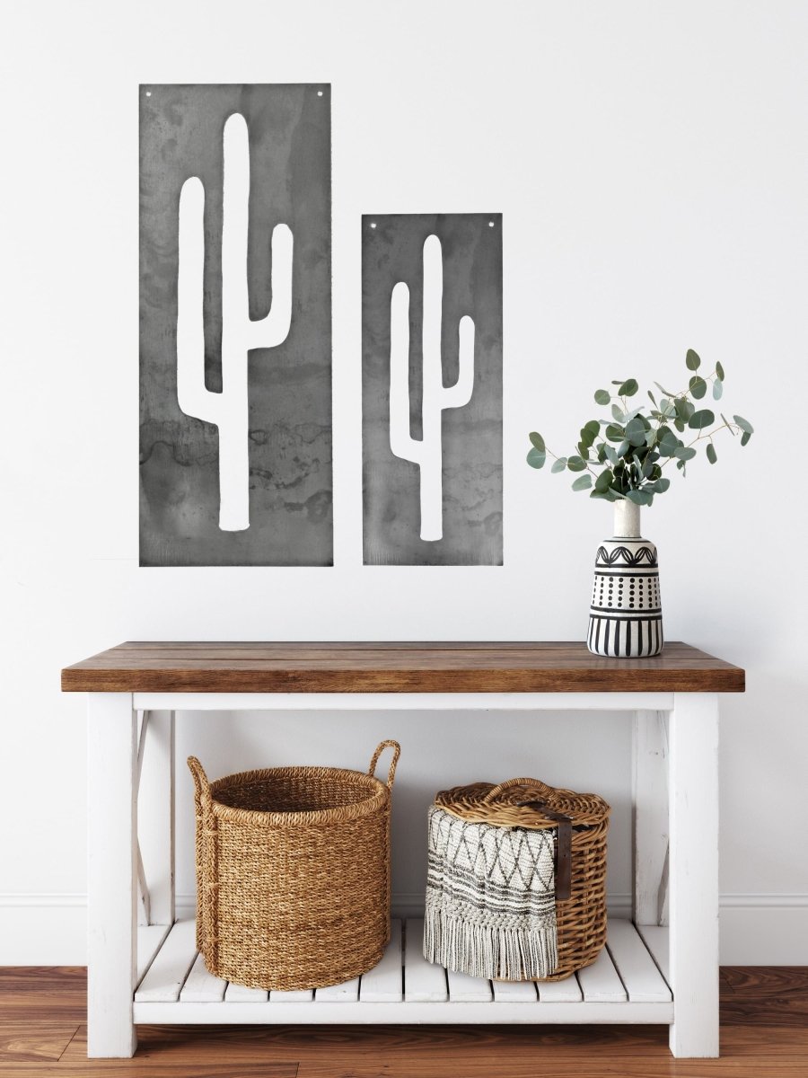 Metal Cactus Home Decor Panel