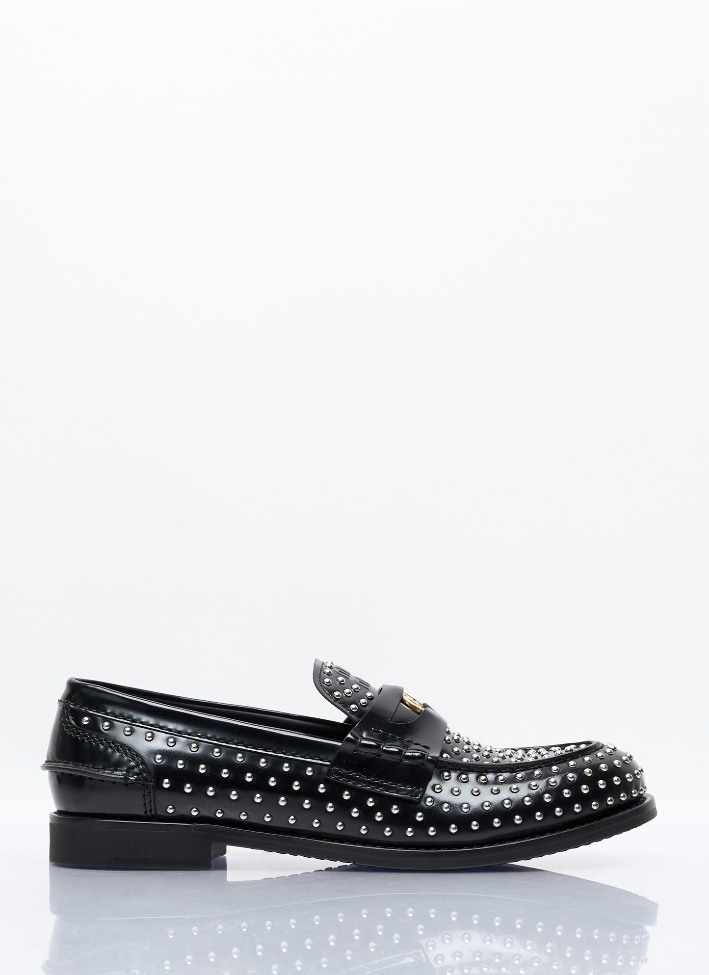 Miu Miu Women Studded Leather Loafers
