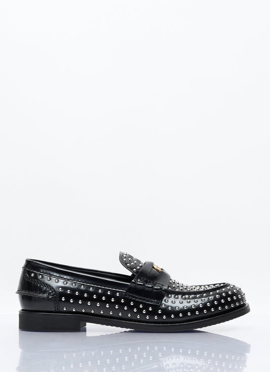 Miu Miu Women Studded Leather Loafers