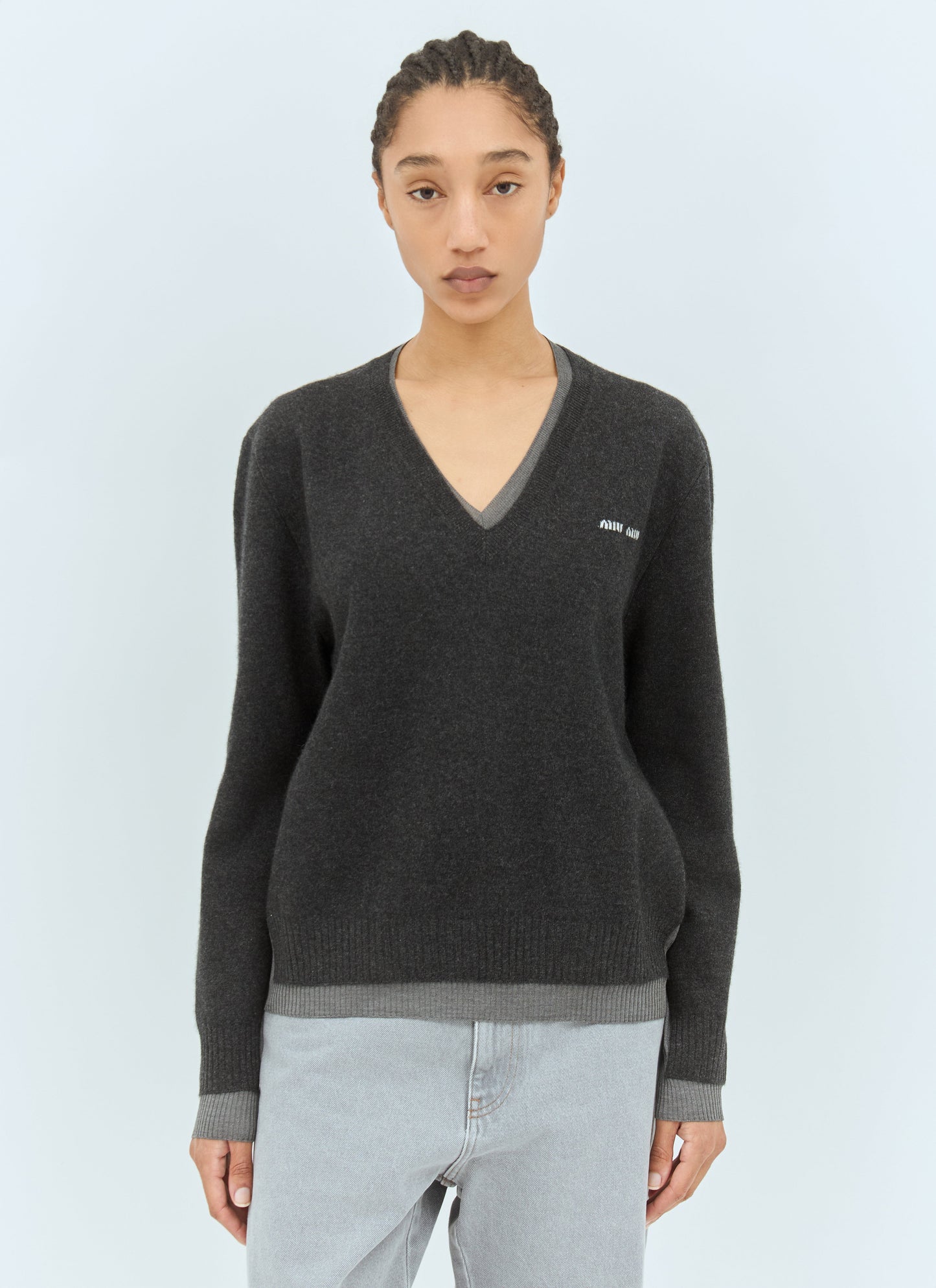 Miu Miu Women Logo Emboidery Sweater