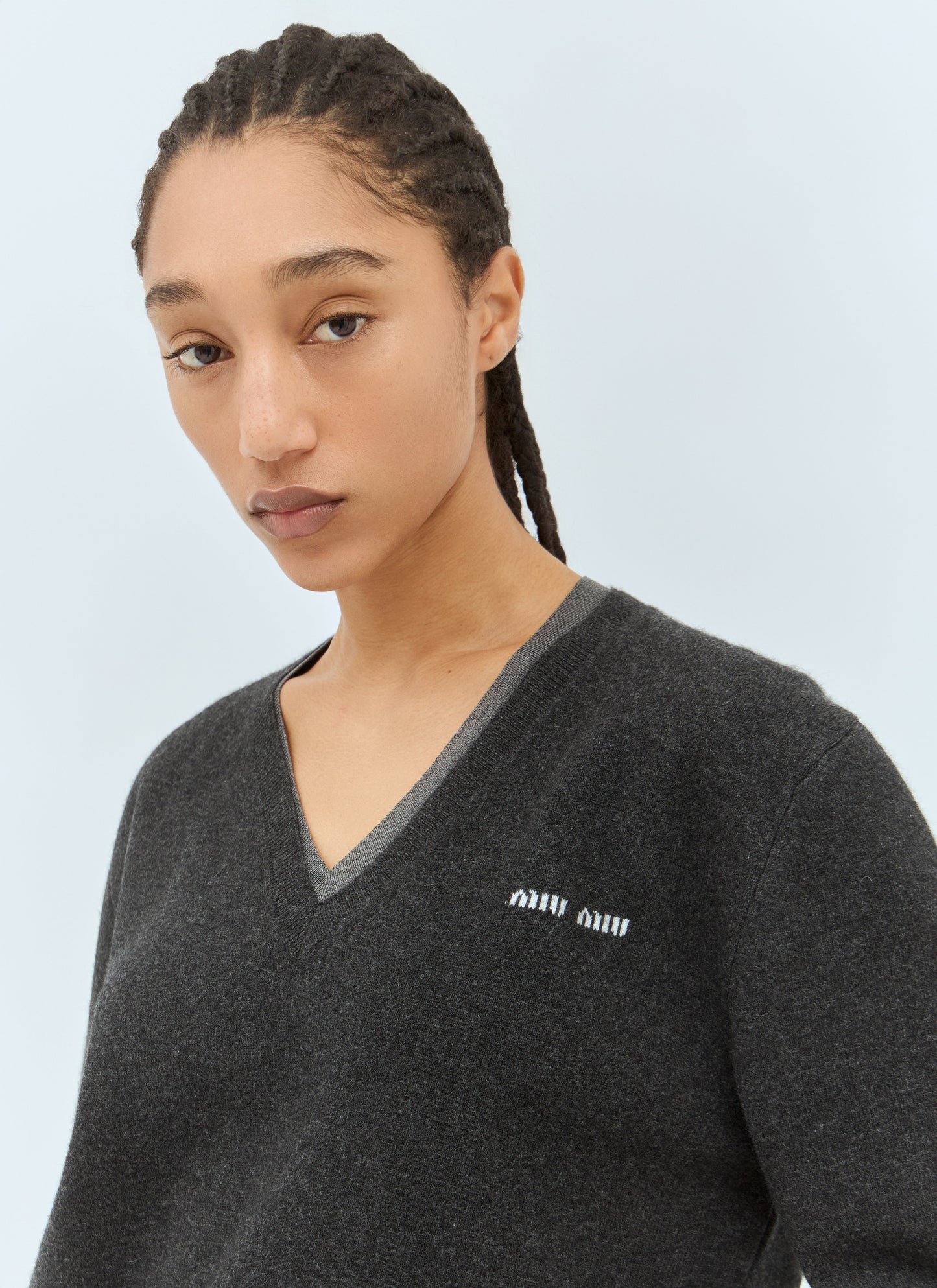 Miu Miu Women Logo Emboidery Sweater