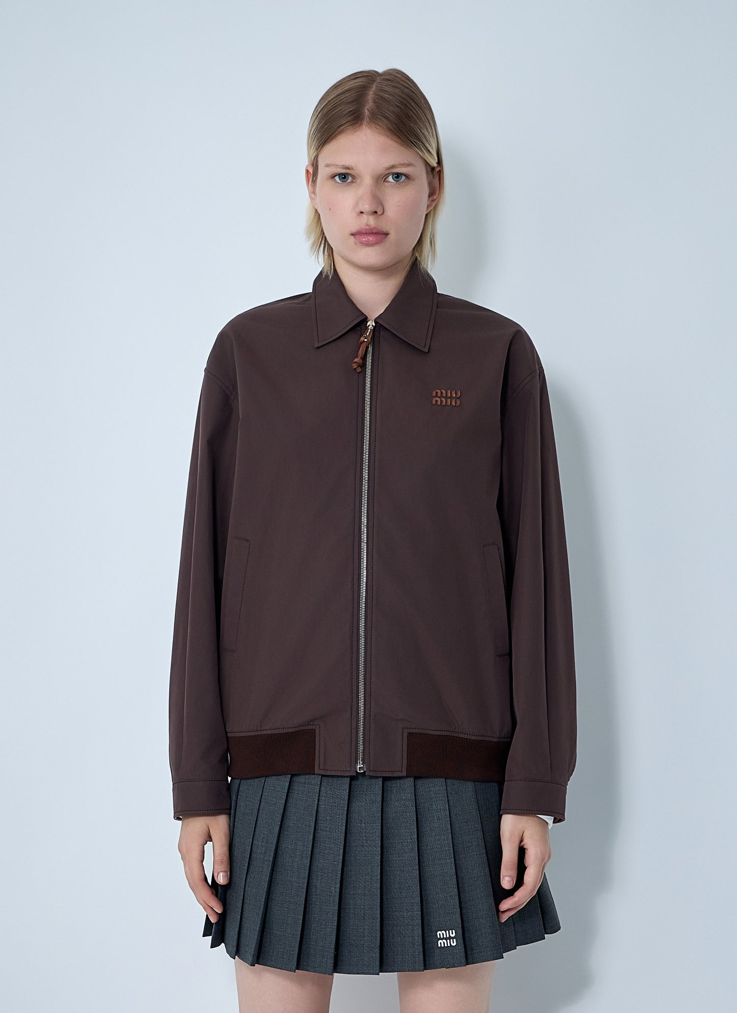 Miu Miu Women Panama Cotton Blouson Jacket