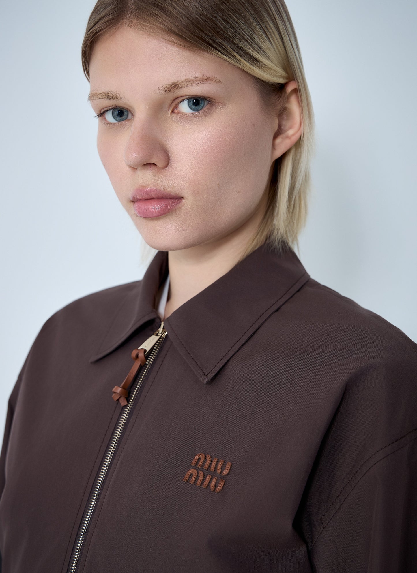 Miu Miu Women Panama Cotton Blouson Jacket