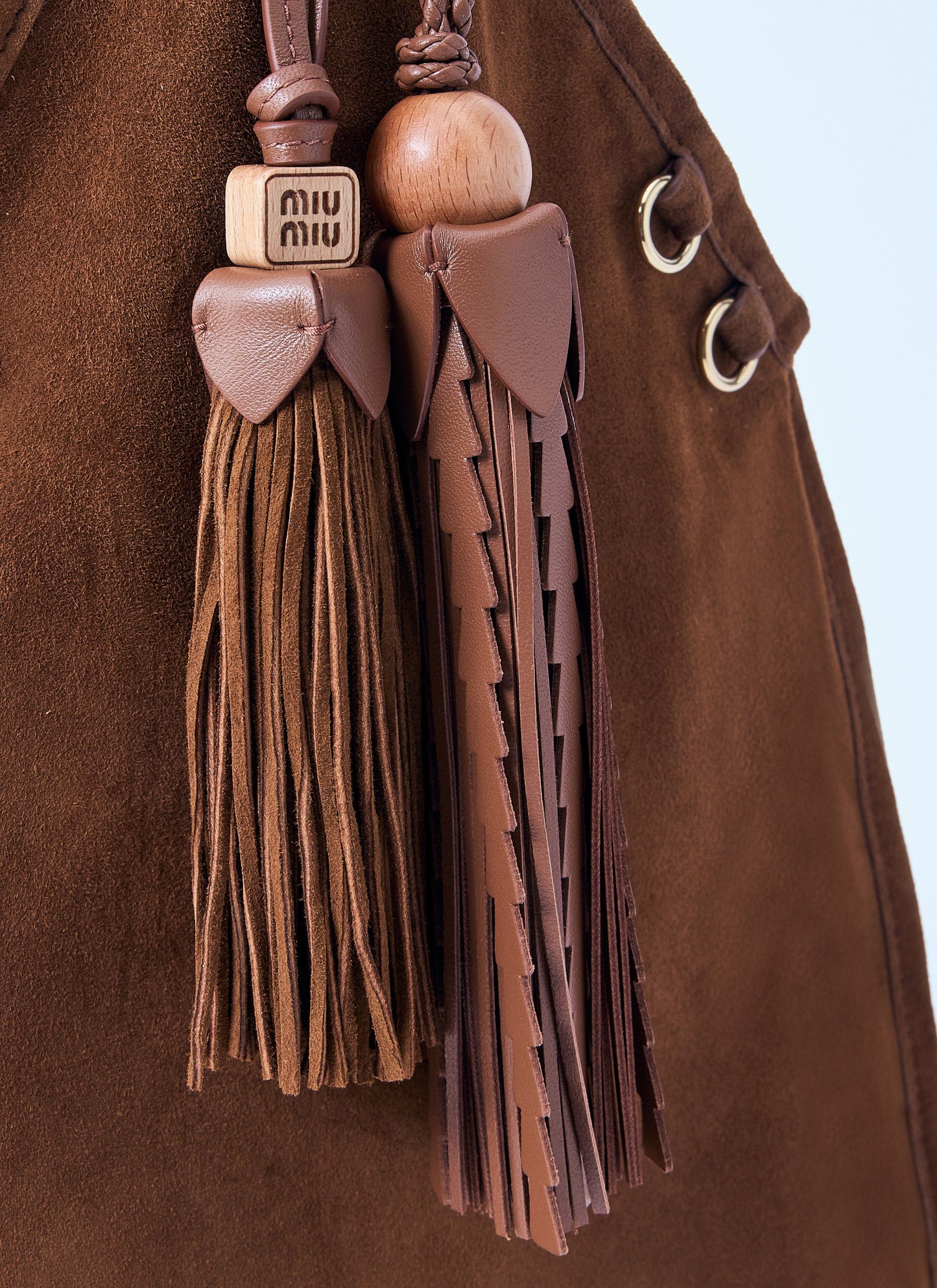 Miu Miu Women Suede Handbag With Tassels