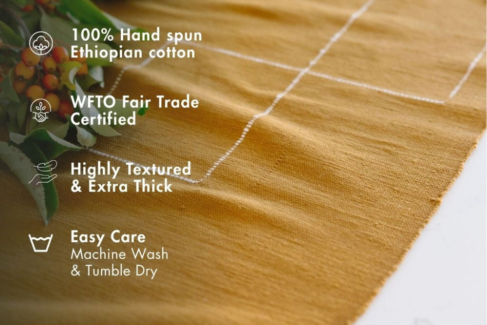 Rift Valley Handwoven Ethiopian Cotton Table Runner