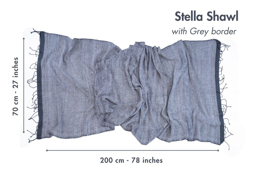 Stella Handwoven Ethiopian Silk and Cotton Shawl