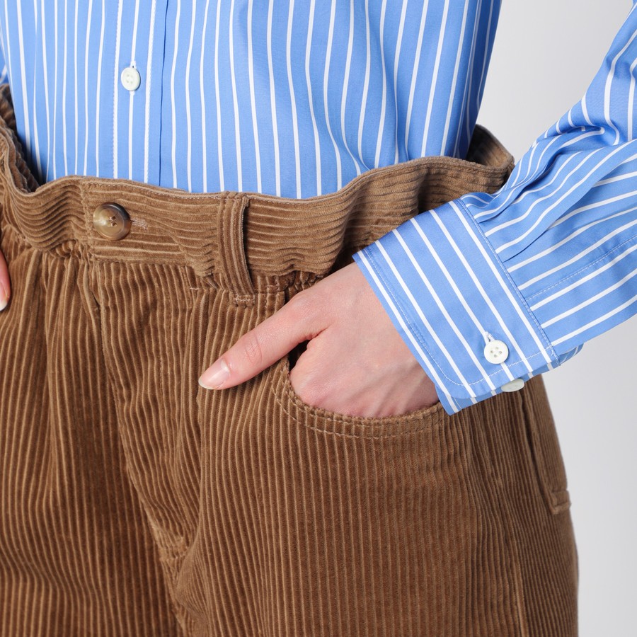 Miu Miu Women Camel-Coloured Ribbed Trousers