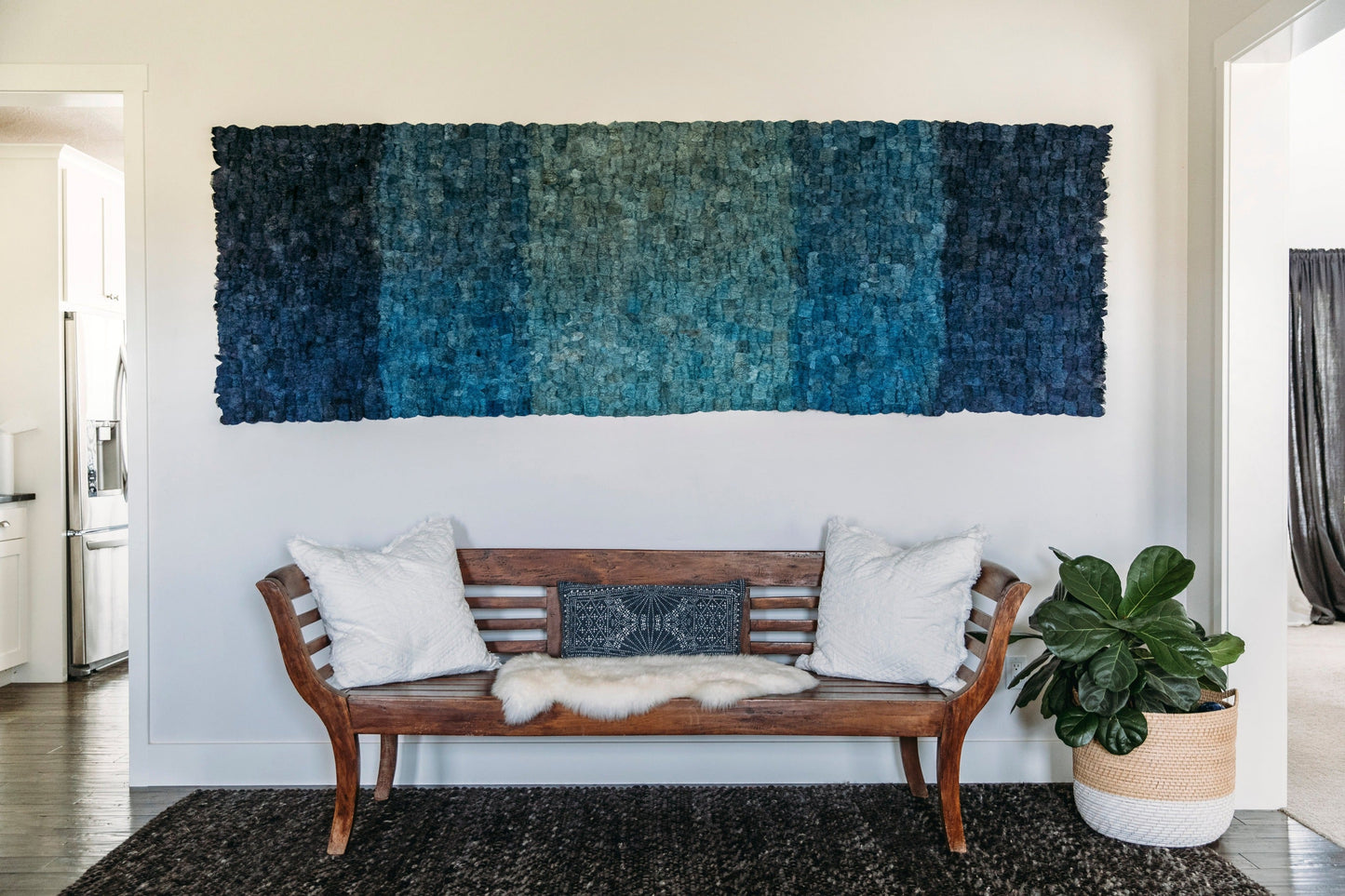 Wild Silk Color Field Wall Hanging - Indigo
