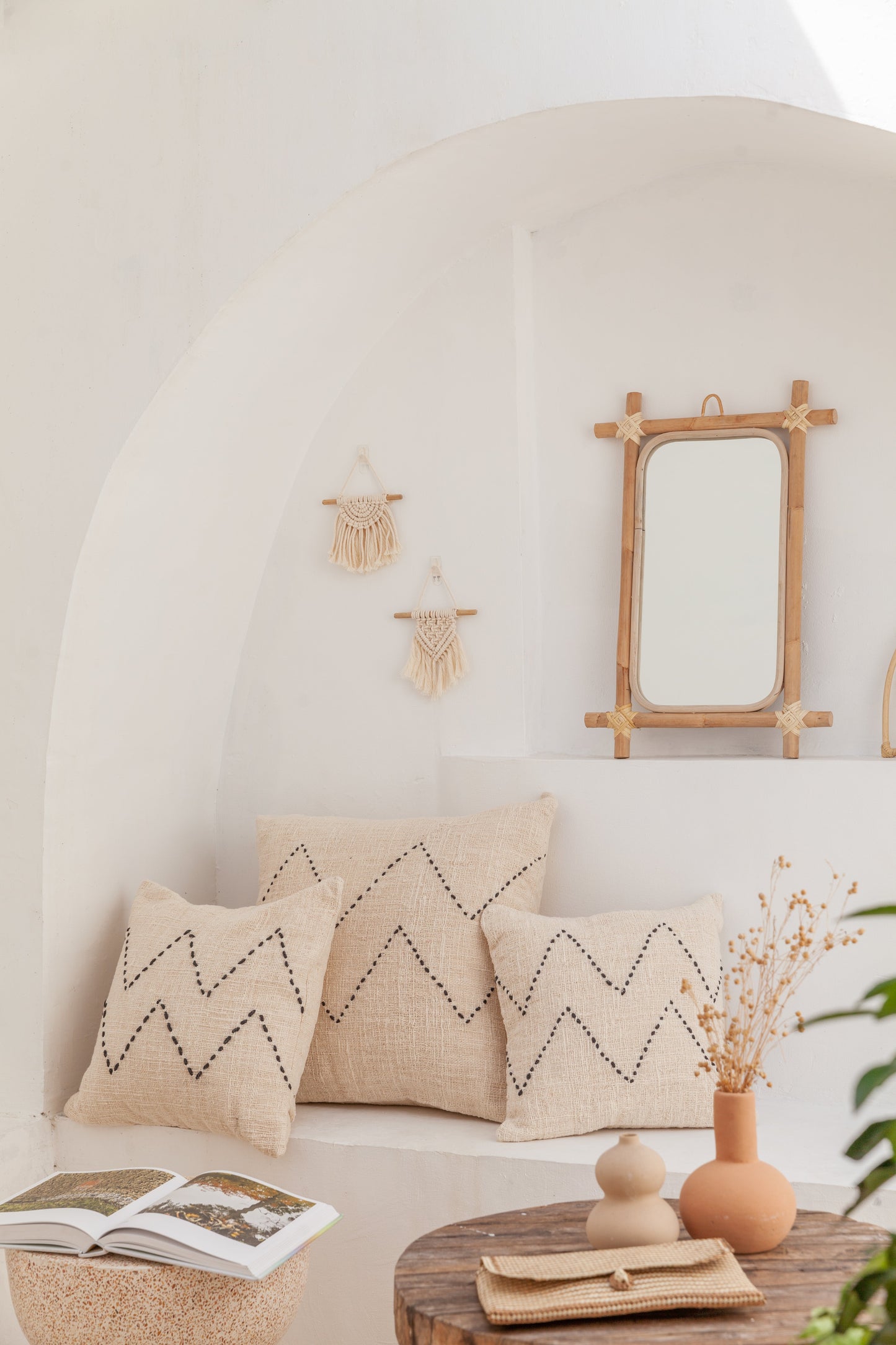 Nya Hand Stitched Cotton Throw Pillow