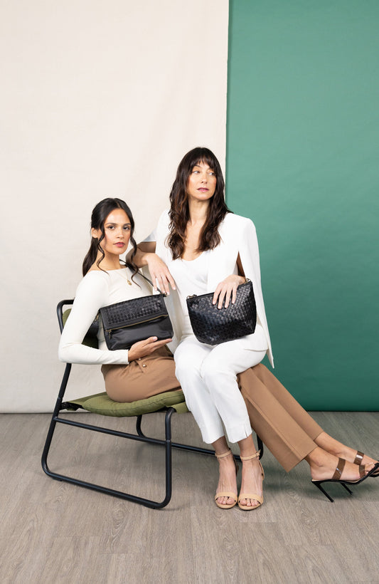 Woven Leather Shoulder Bag