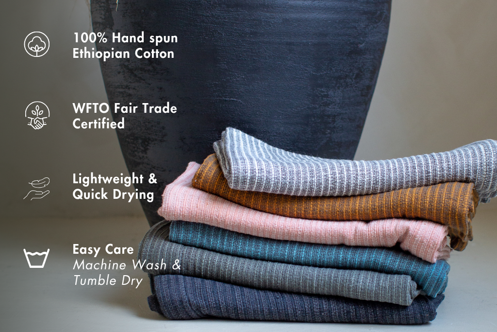 Zarima Handwoven Ethiopian Cotton Waffle Hand Towel