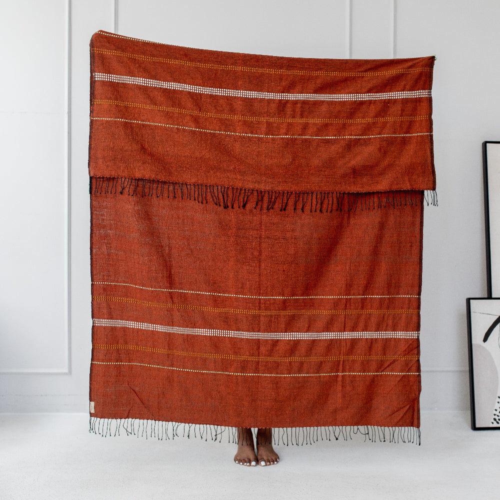 Zenach Handwoven Ethiopian Cotton Throw Blanket