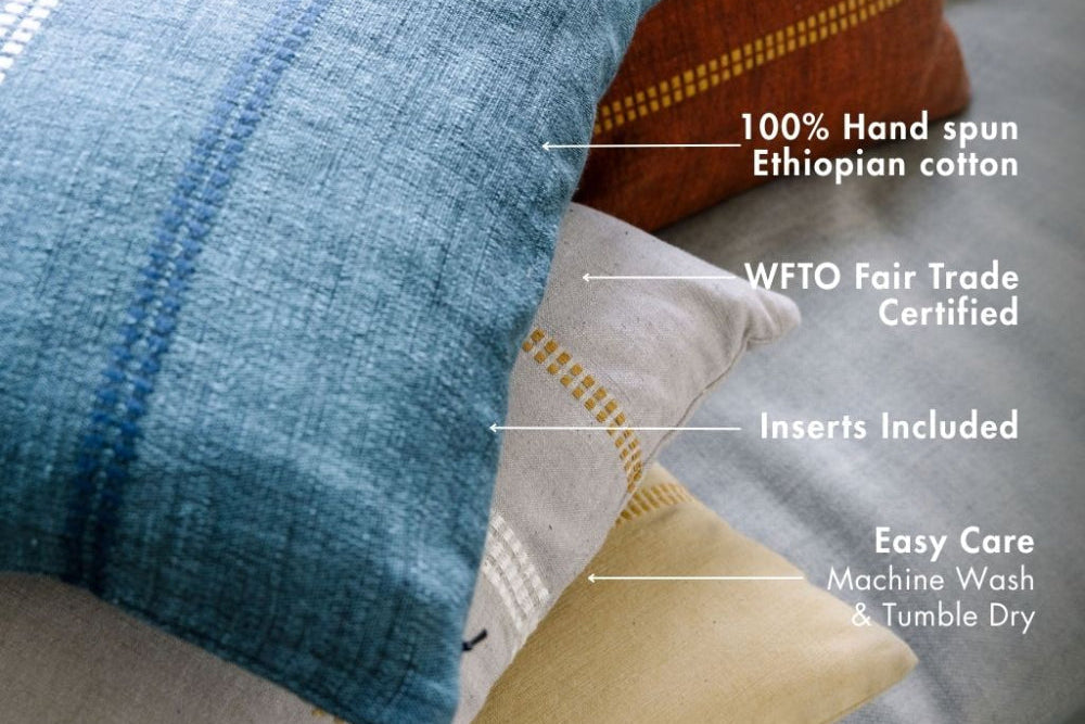 Zenach Handwoven Ethiopian Cotton Throw Pillow